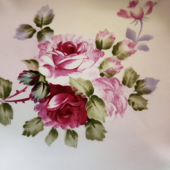 Vintage Floral I. Godinger Porcelain Dish With Gold Trim - Picture 6 of 10